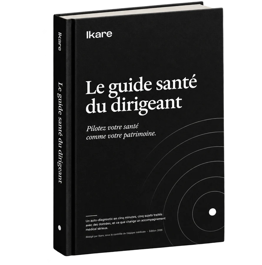 Couverture du guide santé du dirigeant, édité par Ikare