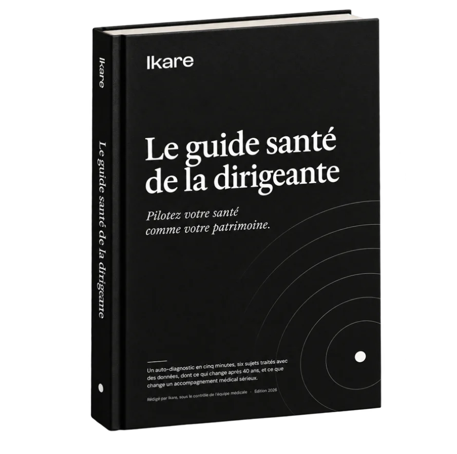 Couverture du guide santé de la dirigeante, édité par Ikare